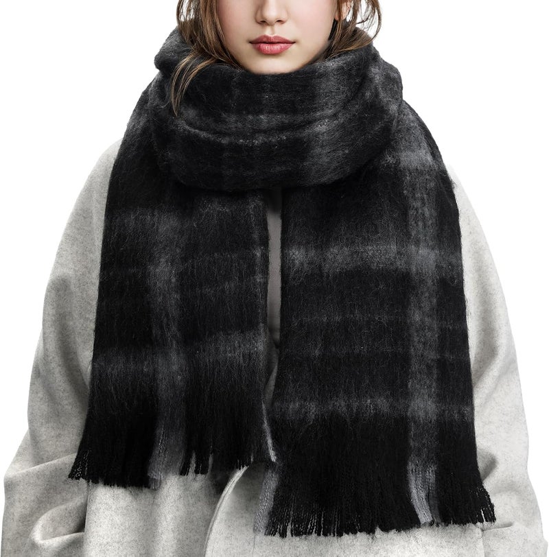 Premillow Women's Mohair Winter Scarf Pure Color, Warm Winter Scarf for Women and Men, Soft Luxurious Cashmere Feel Scarfs - Image 1
